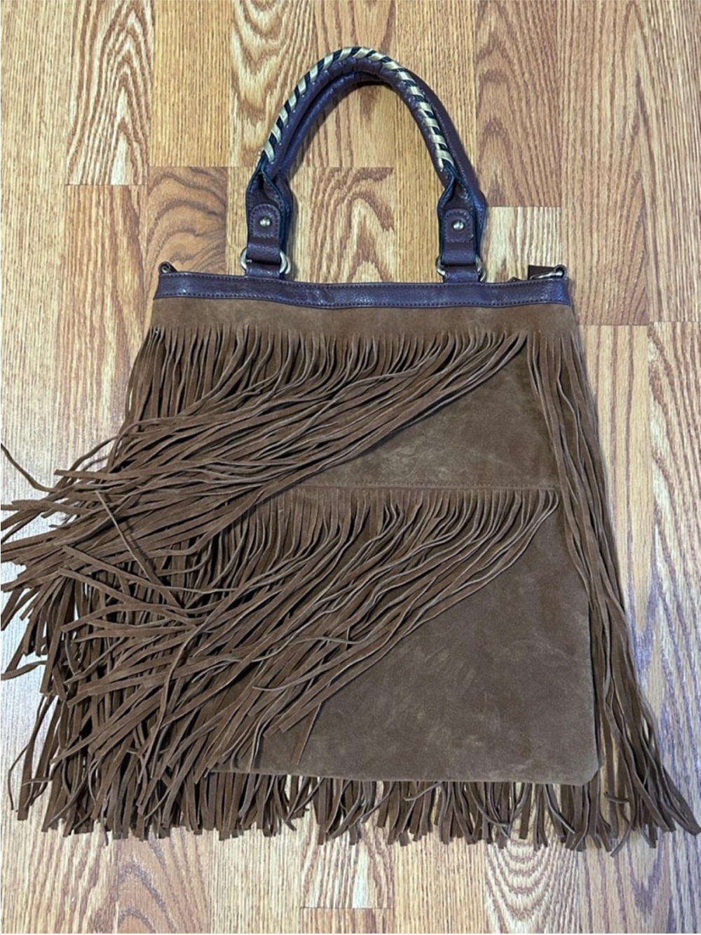 Western Brown Fringe Tote Bag - Picture 3 of 8